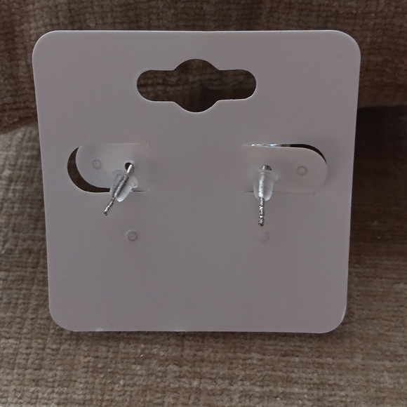Silver Tone Cut Out Hoop Earrings - Picture 4 of 4